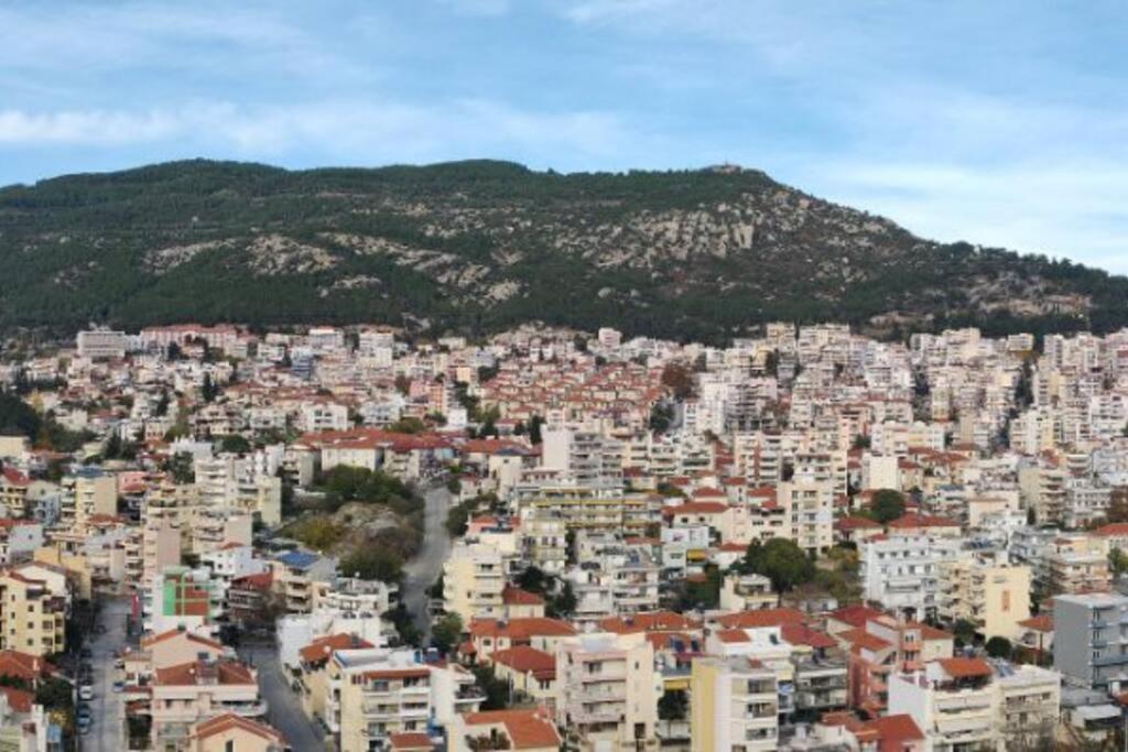 Ferienwohnung Finas Penthouse,Private Terrace,Great View,Mins From Sea Kavala Exterior foto