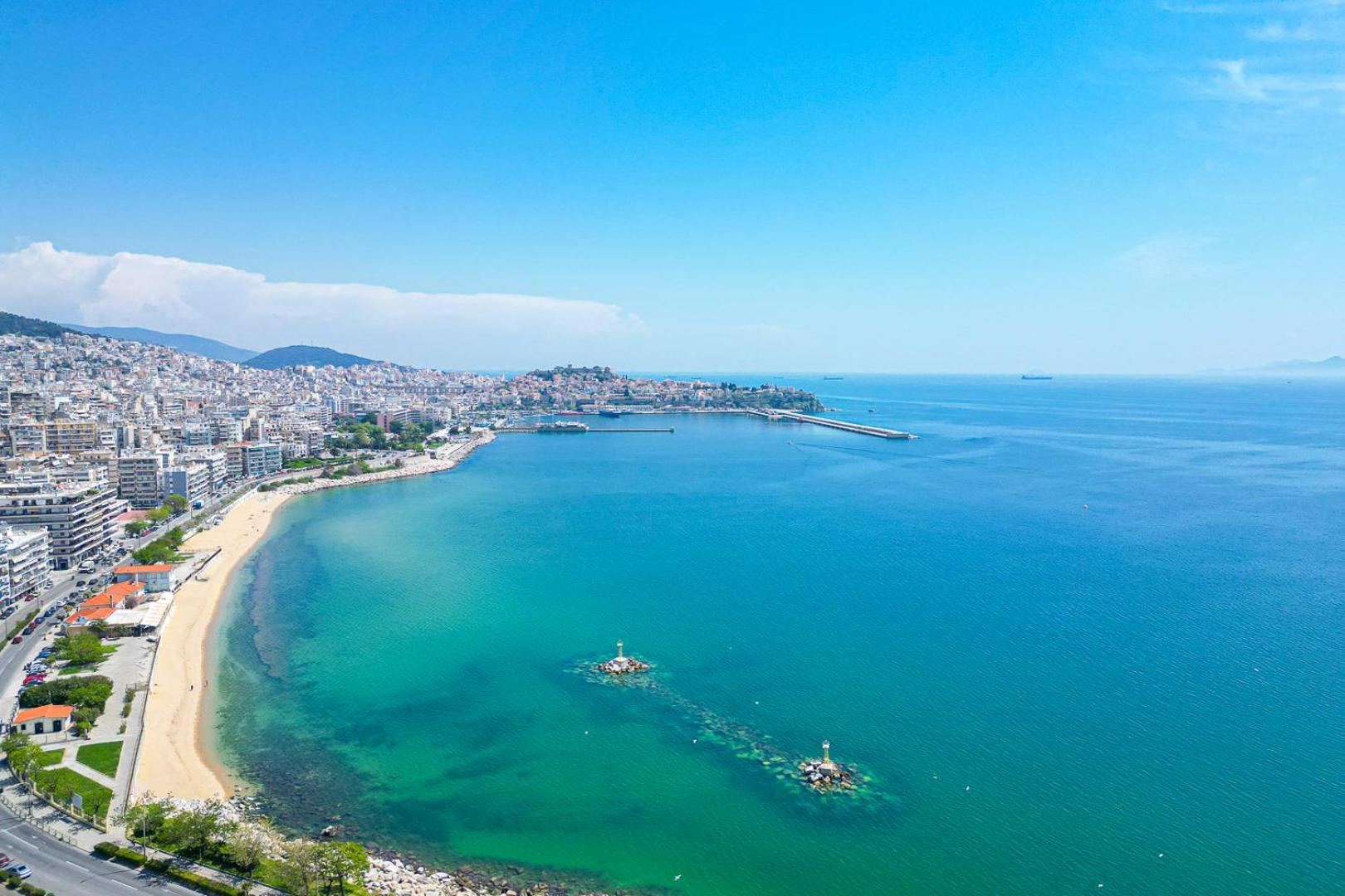Ferienwohnung Finas Penthouse,Private Terrace,Great View,Mins From Sea Kavala Exterior foto