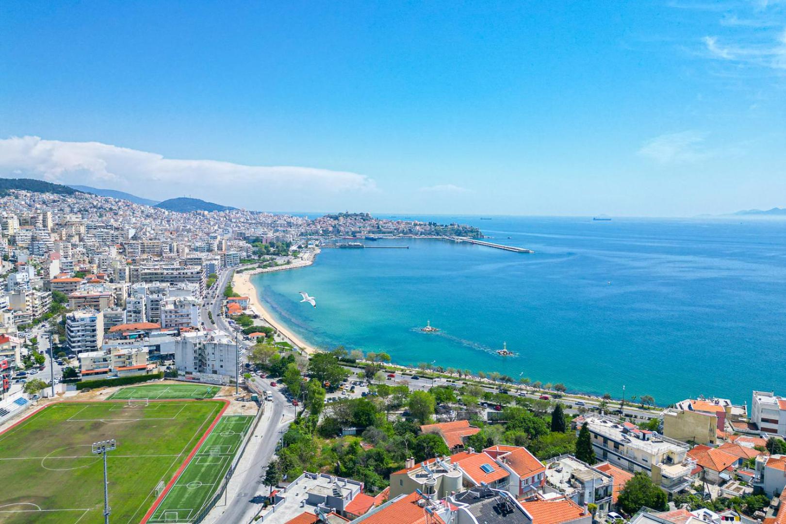 Ferienwohnung Finas Penthouse,Private Terrace,Great View,Mins From Sea Kavala Exterior foto
